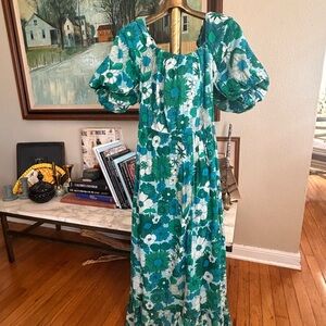 Antik Batik Lorette Lagoon cotton maxi dress